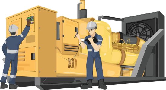 power-generators-maintenance-service-team-big-diesel-white-background-isolated-and-illustration-vector